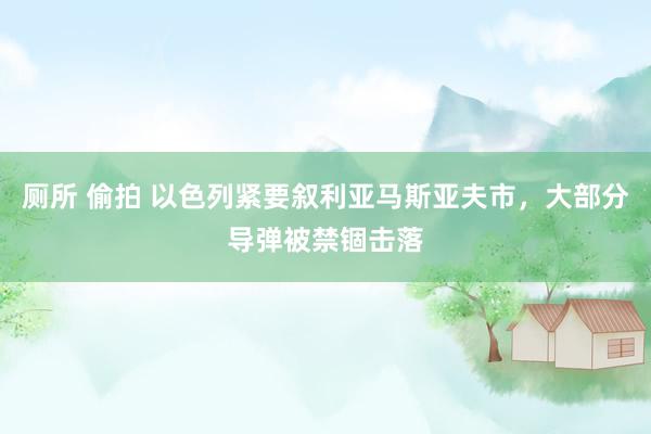 厕所 偷拍 以色列紧要叙利亚马斯亚夫市，大部分导弹被禁锢击落