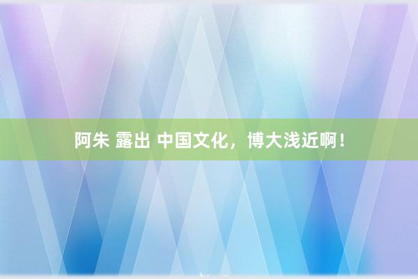 阿朱 露出 中国文化，博大浅近啊！