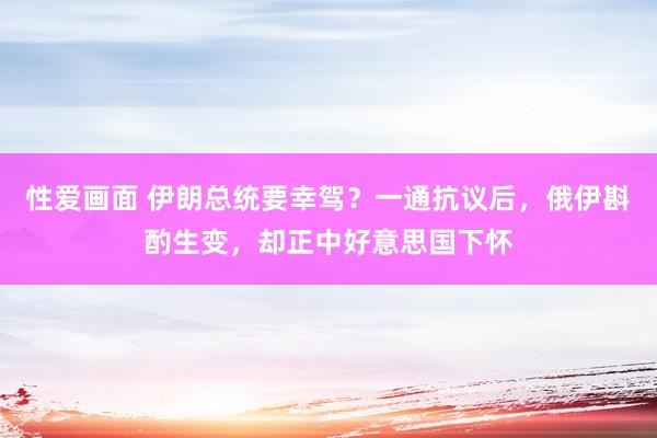 性爱画面 伊朗总统要幸驾？一通抗议后，俄伊斟酌生变，却正中好意思国下怀
