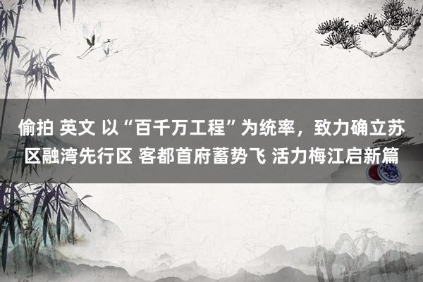 偷拍 英文 以“百千万工程”为统率，致力确立苏区融湾先行区 客都首府蓄势飞 活力梅江启新篇