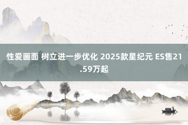 性爱画面 树立进一步优化 2025款星纪元 ES售21.59万起