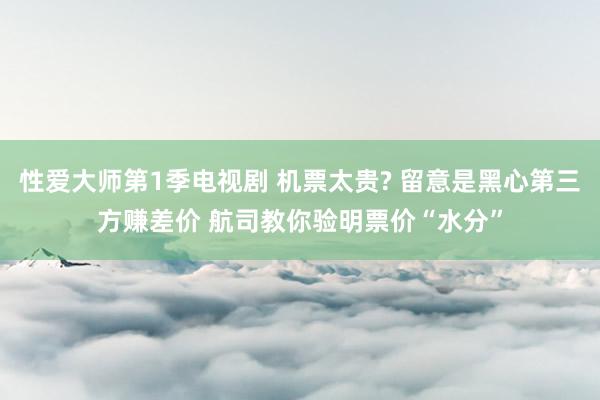 性爱大师第1季电视剧 机票太贵? 留意是黑心第三方赚差价 航司教你验明票价“水分”