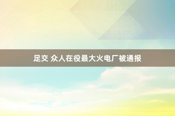 足交 众人在役最大火电厂被通报